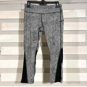 Nike Dri-Fit Running Racer Crop 3.0 Leggings Printed Medium black white pattern